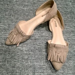 JustFab Beige Tassel Flats